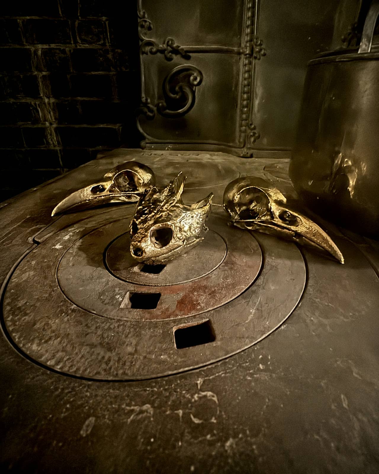 Raven & Snapping Turtle Skulls – Bronze Castings